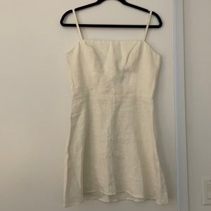 Reformation Auden White Linen Mini Dress
